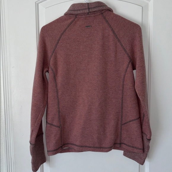 Prana wool blend jacket sweater button front chevron S - Picture 4 of 7